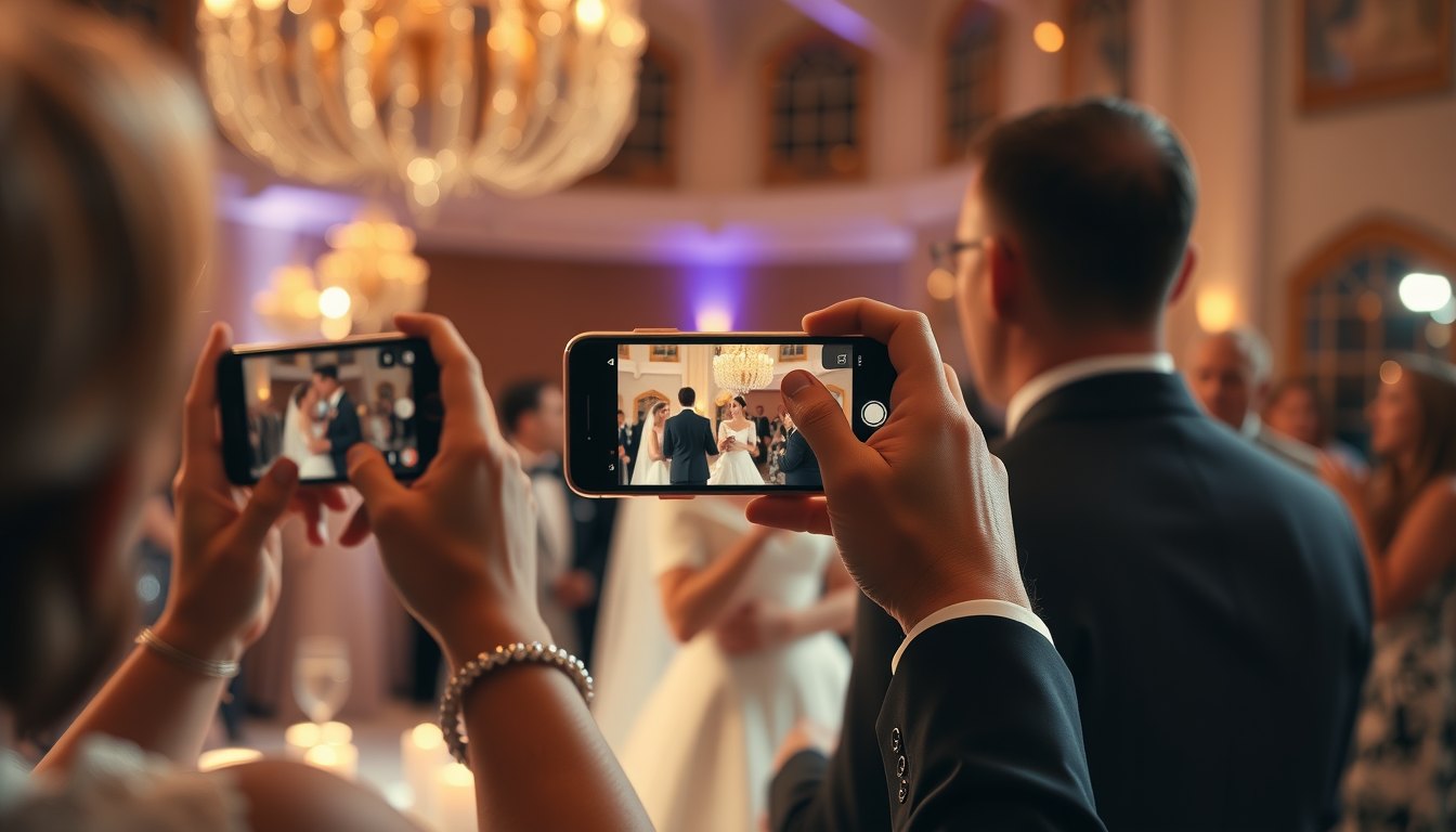 Guests photographing the first dance