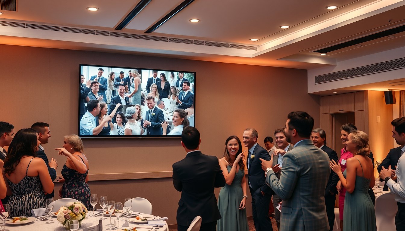 Live slideshow on the venue screen